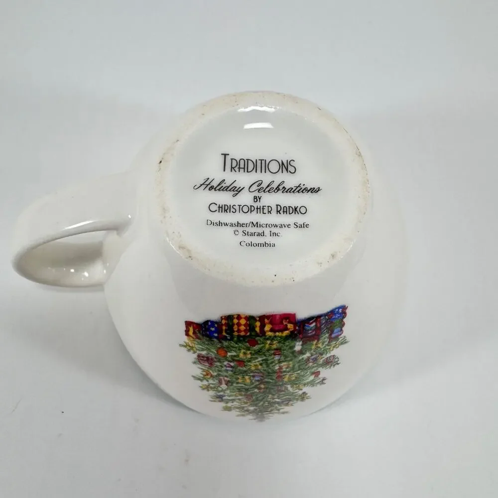 Christopher Radko Holiday Celebrations Tradition Christmas Coffee Cup Saucer